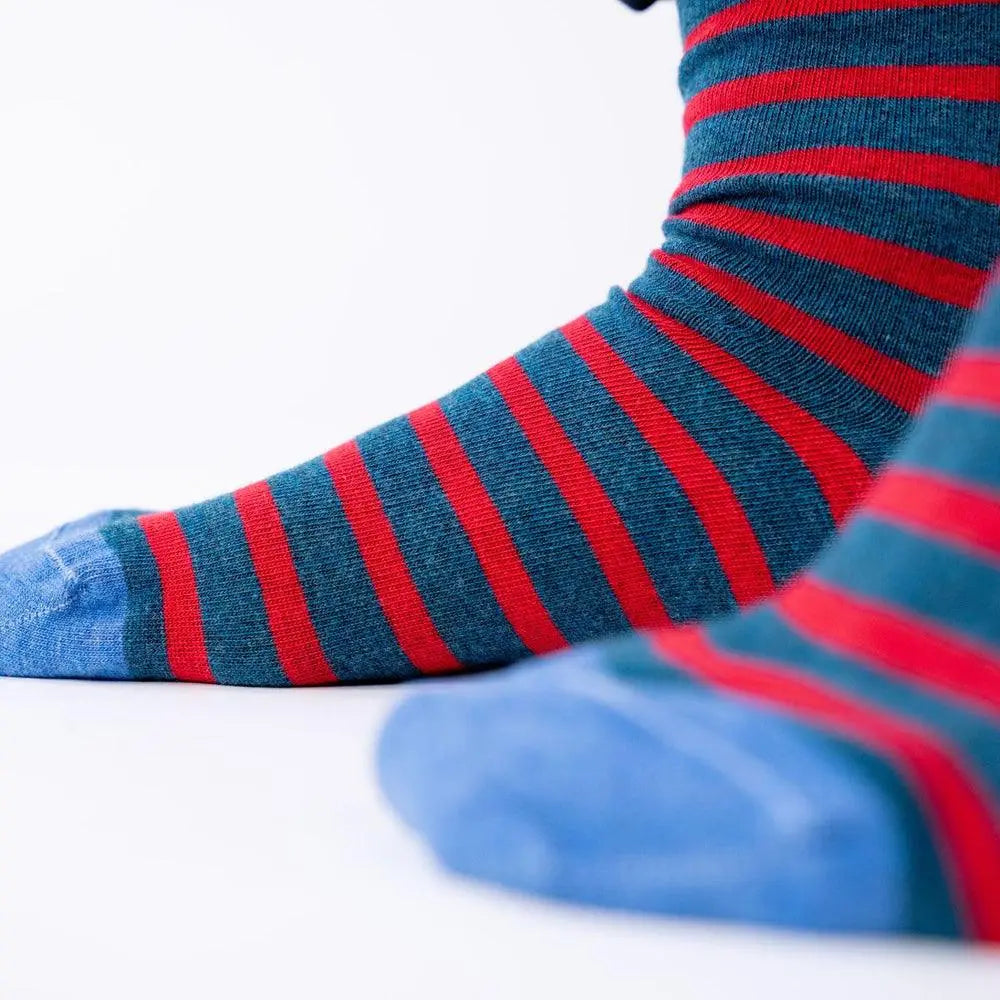 CHAUSSETTES RAYURES - MARINE & ROUGE BILLYBELT -  Klubb