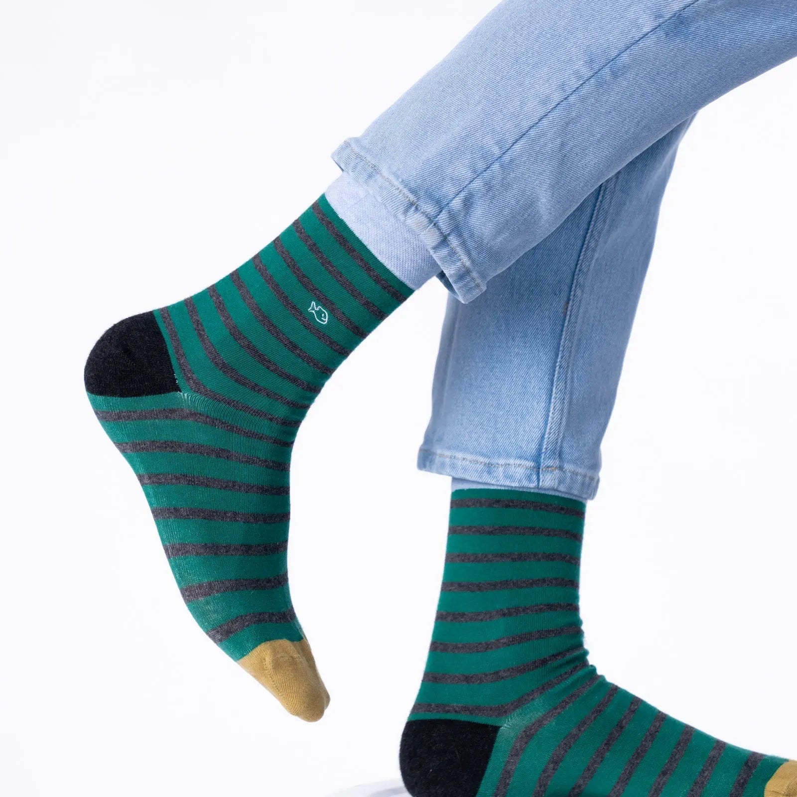 Chaussettes Rayures - Vert Foncé et Gris - Billybelt - détail 3
