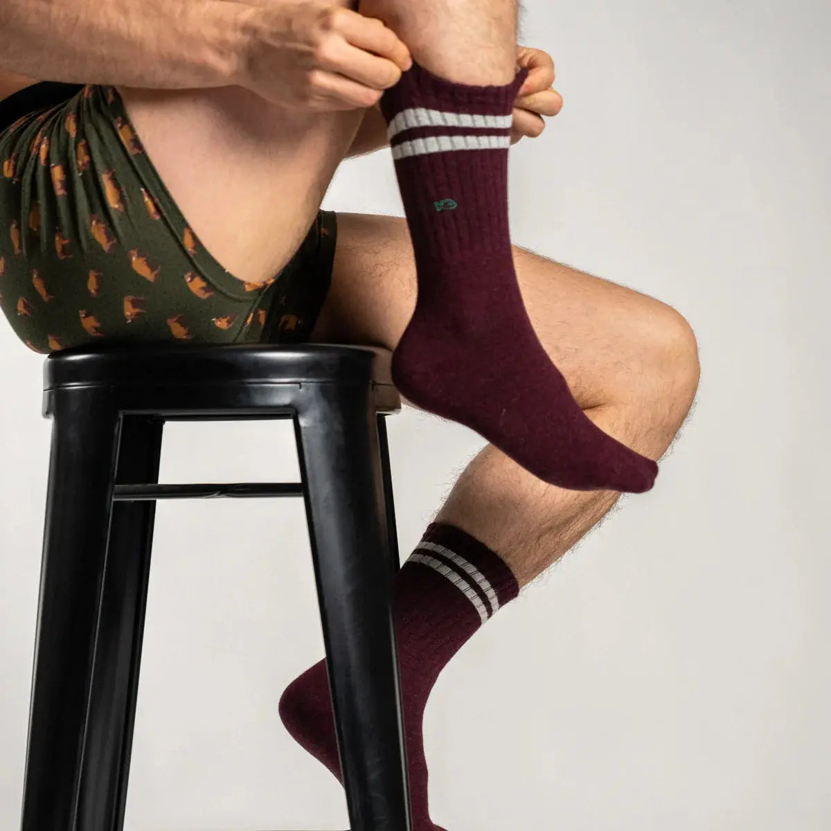 BILLYBELT -  CHAUSSETTES RÉTRO - BORDEAUX -  Klubb
