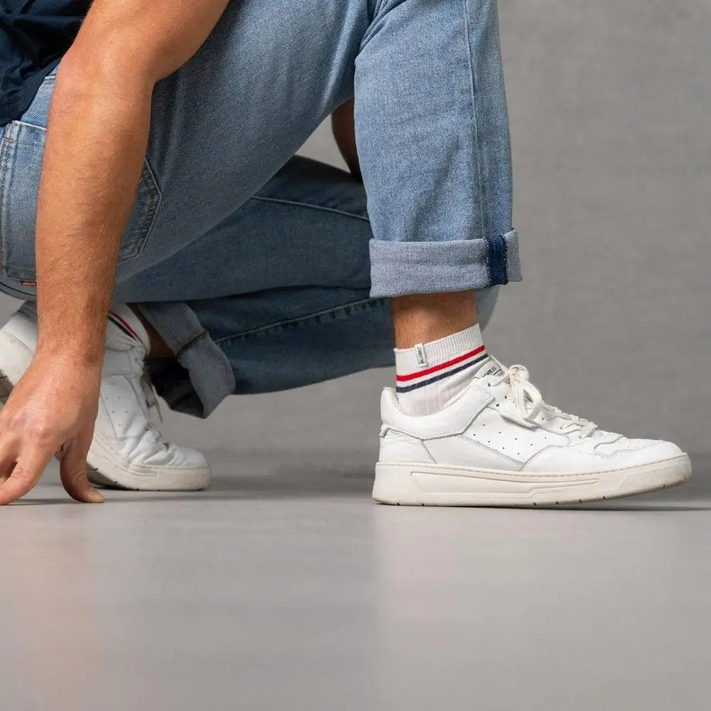 CHAUSSETTES RETRO MI-HAUTES - BLANC BILLYBELT -  Klubb