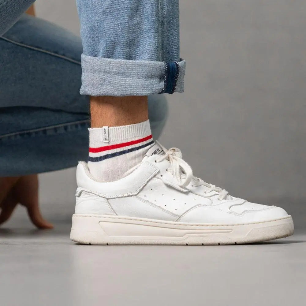 CHAUSSETTES RETRO MI-HAUTES - BLANC BILLYBELT -  Klubb