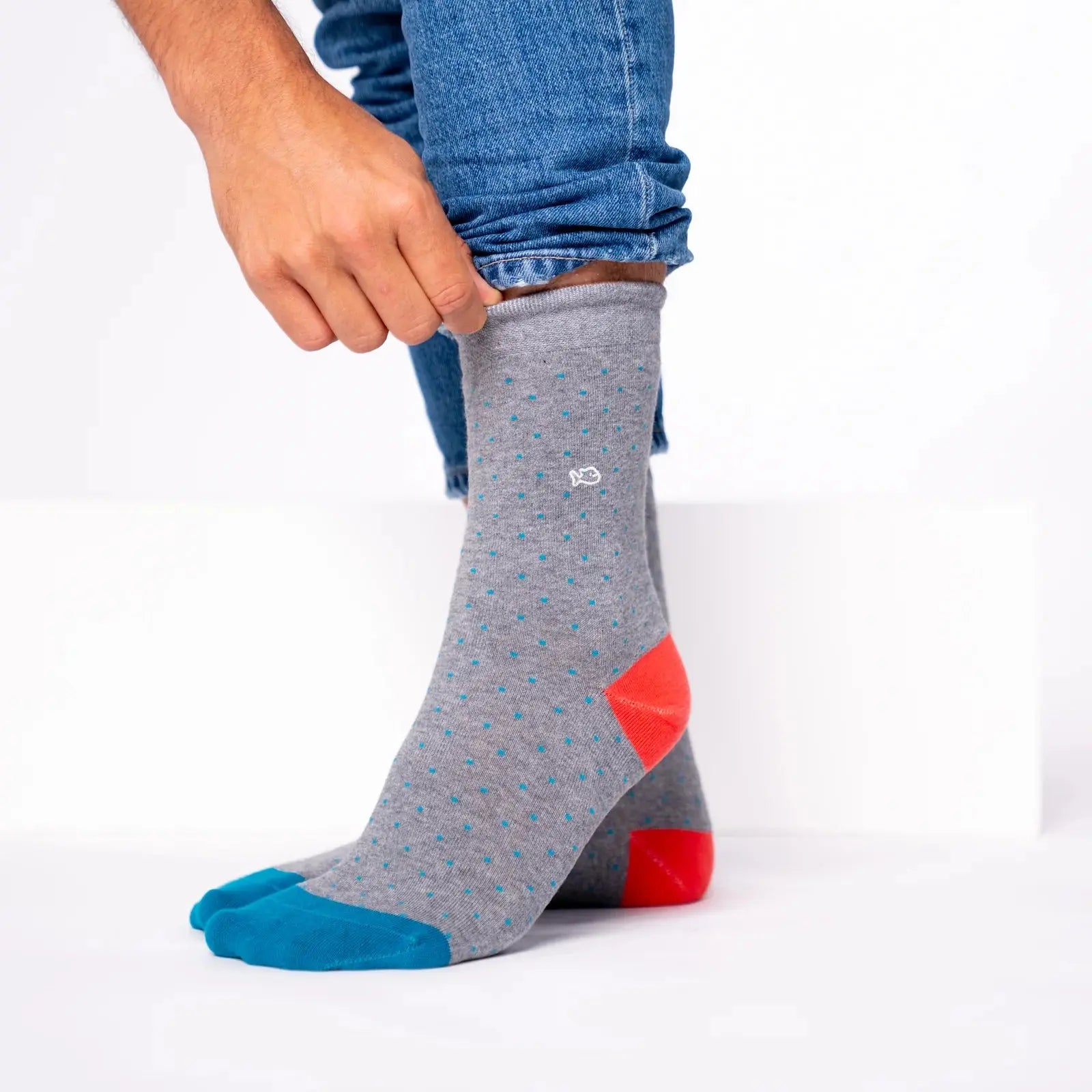 BILLYBELT -  CHAUSSETTES SQUARE - GRIS -  Klubb