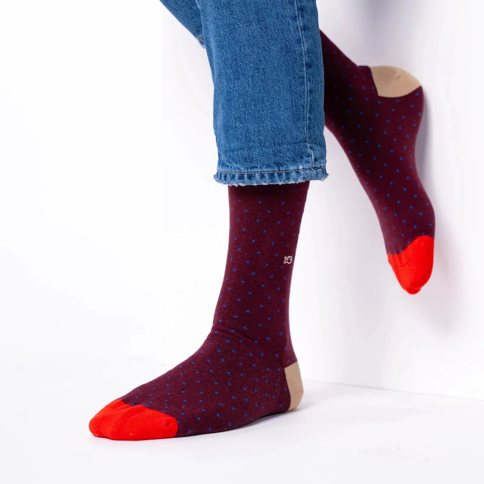 BILLYBELT -  CHAUSSETTES SQUARE - LIE DE VIN -  Klubb