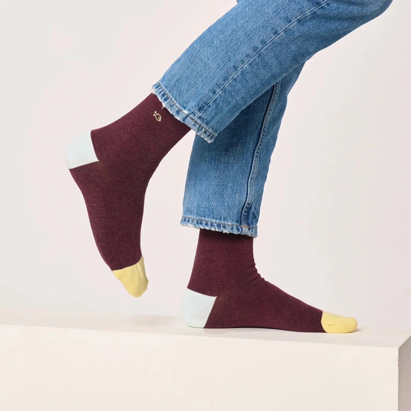 CHAUSSETTES UNIES - BORDEAUX CHINÉ