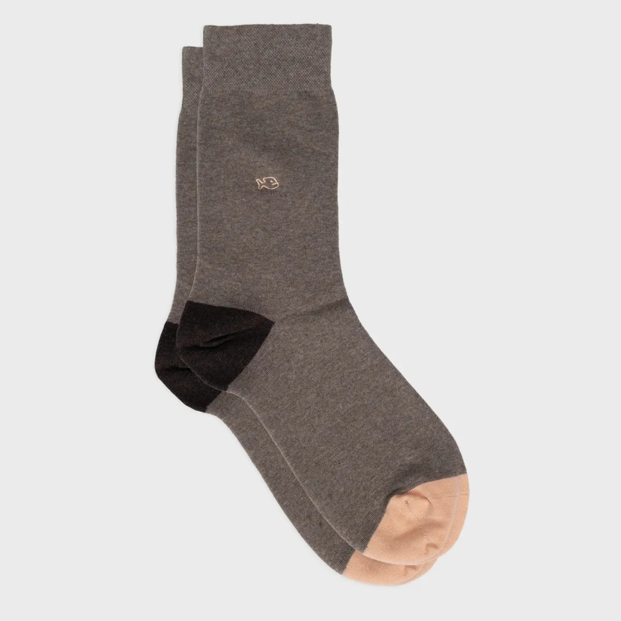 CHAUSSETTES UNIES - MARRON CHINÉ