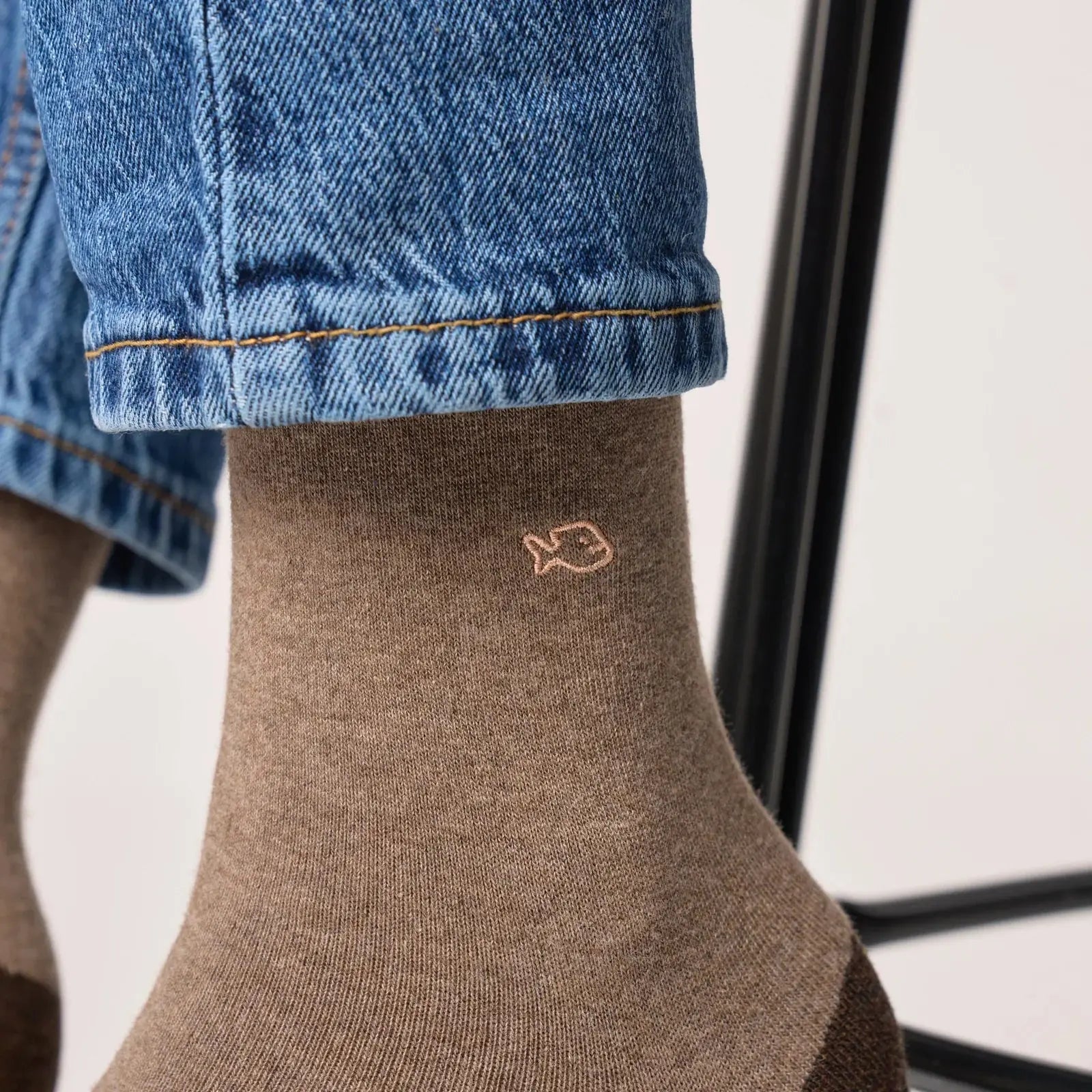 CHAUSSETTES UNIES - MARRON CHINÉ