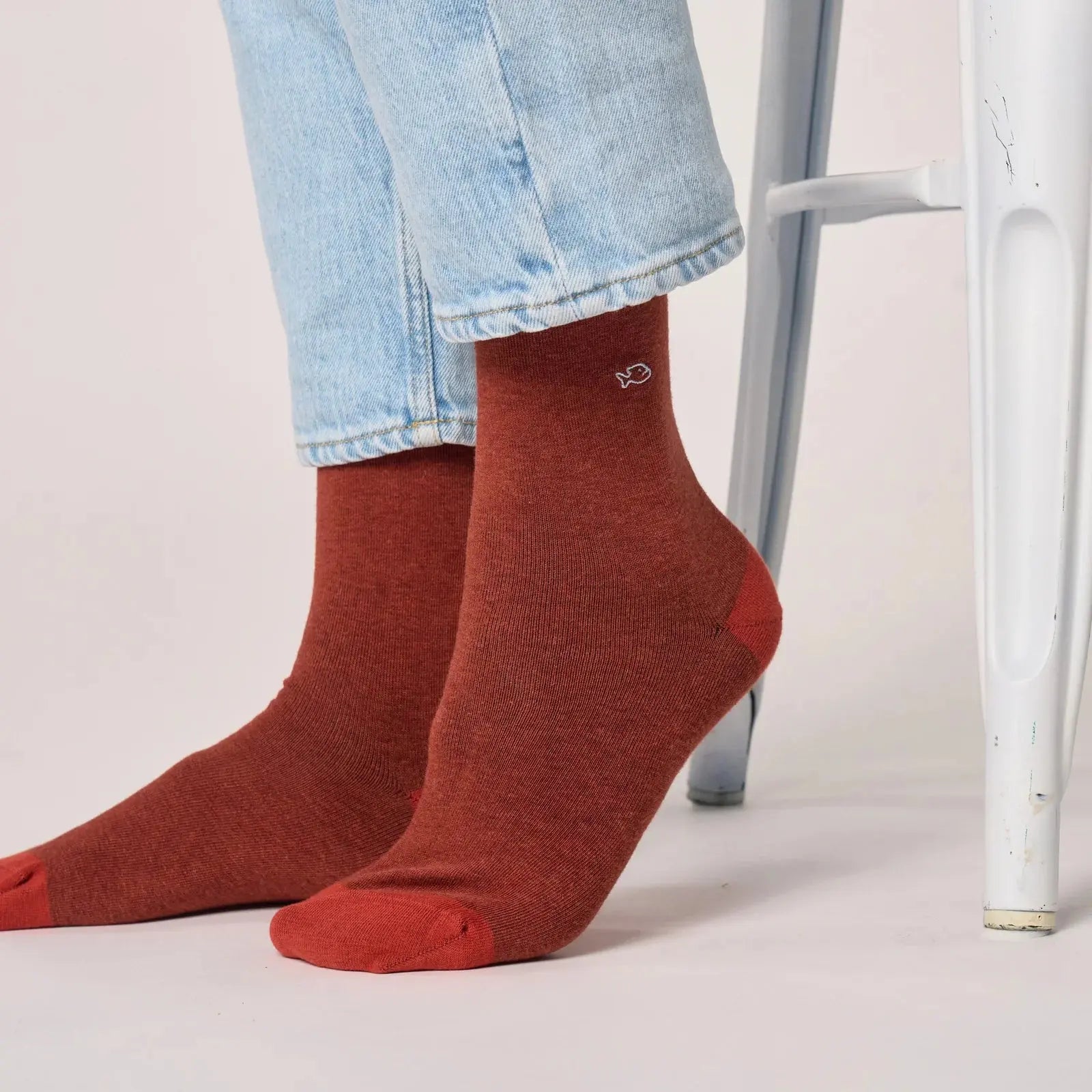 CHAUSSETTES UNIES - ROUGE CHINÉ