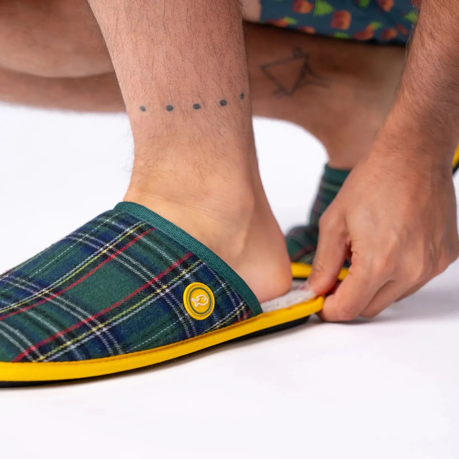 BILLYBELT -  CHAUSSONS CARREAUX - VERT -  Klubb