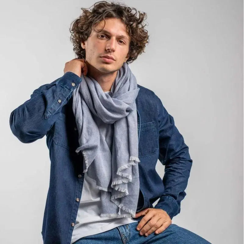 FOULARD JACQUARD BLEU
