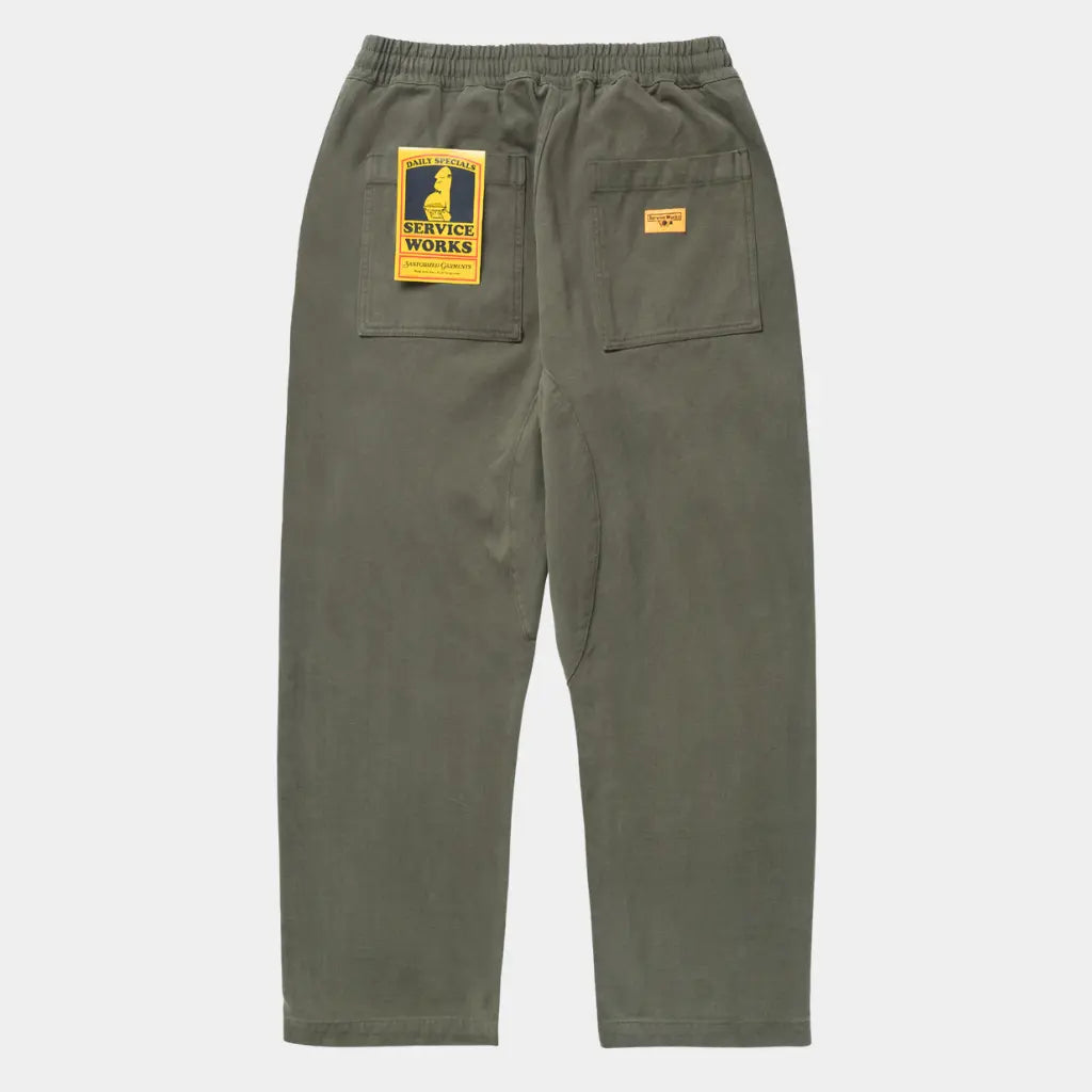 SERVICE WORKS -  CHEF PANT MOLESKIN - VERT -  Klubb
