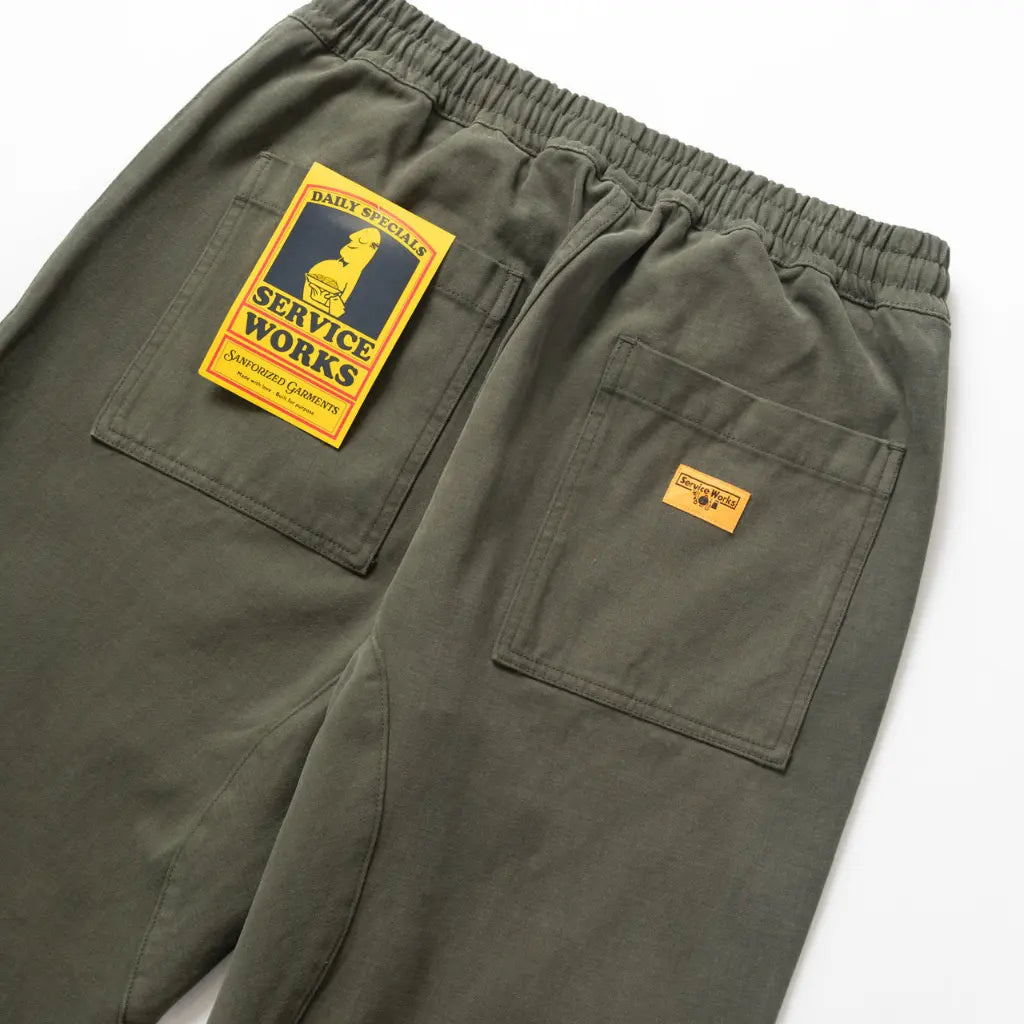 SERVICE WORKS -  CHEF PANT MOLESKIN - VERT -  Klubb