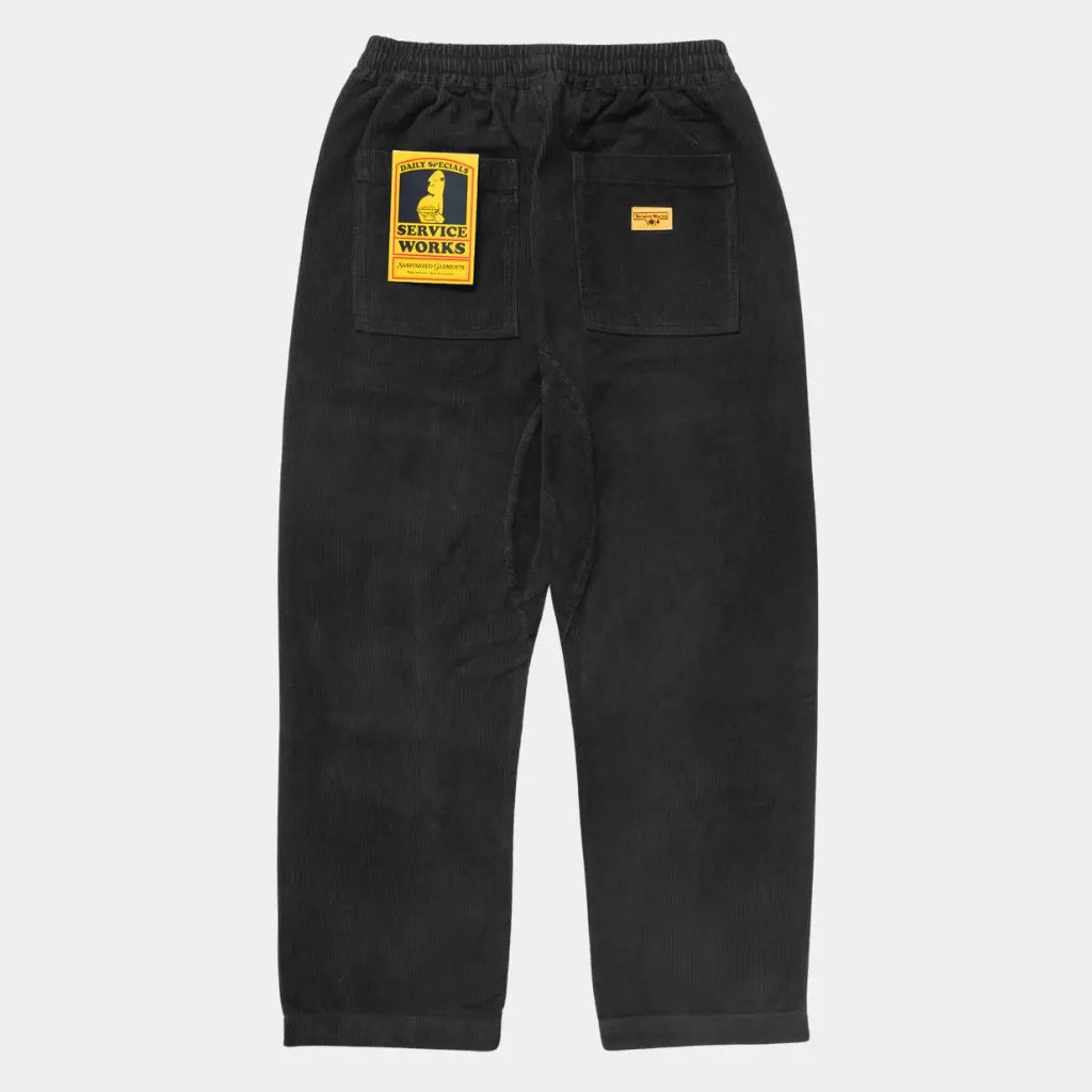SERVICE WORKS -  CHEF PANT VELOURS - NOIR -  Klubb