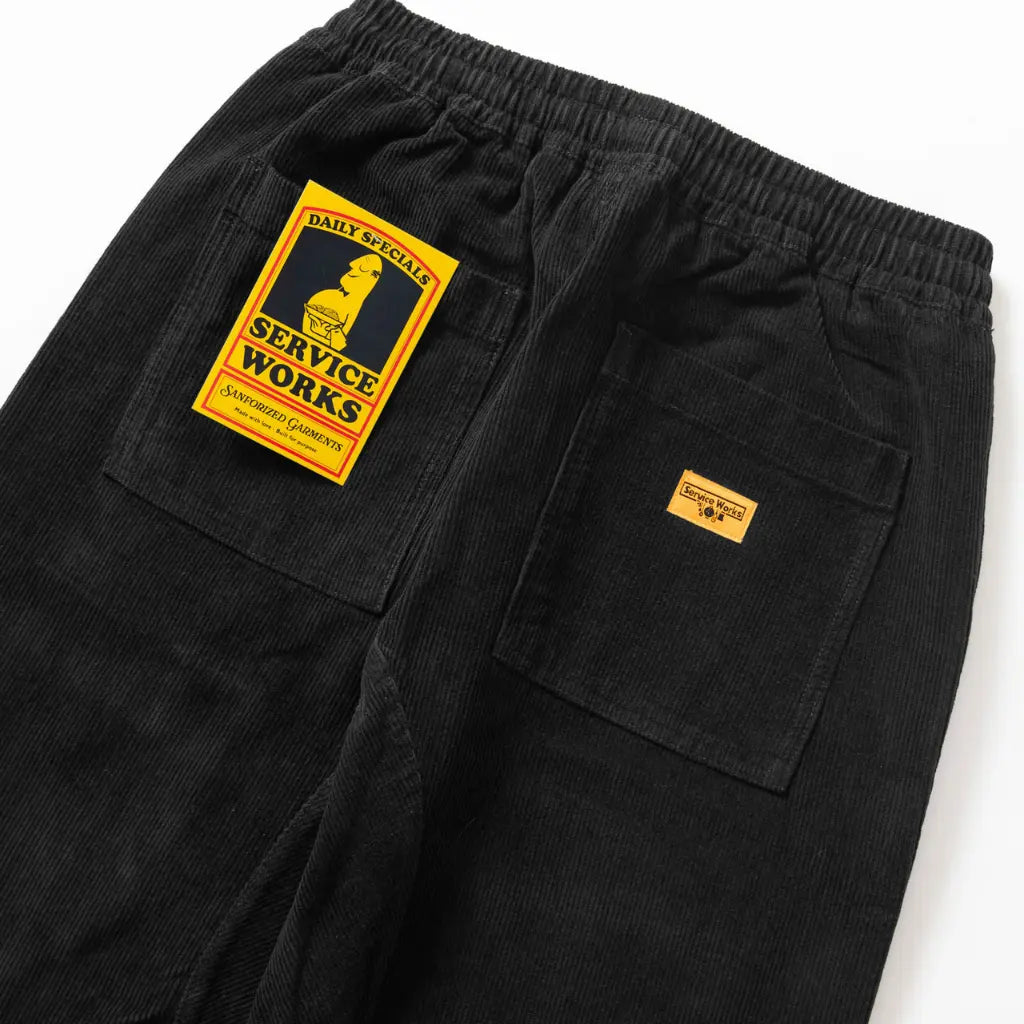SERVICE WORKS -  CHEF PANT VELOURS - NOIR -  Klubb