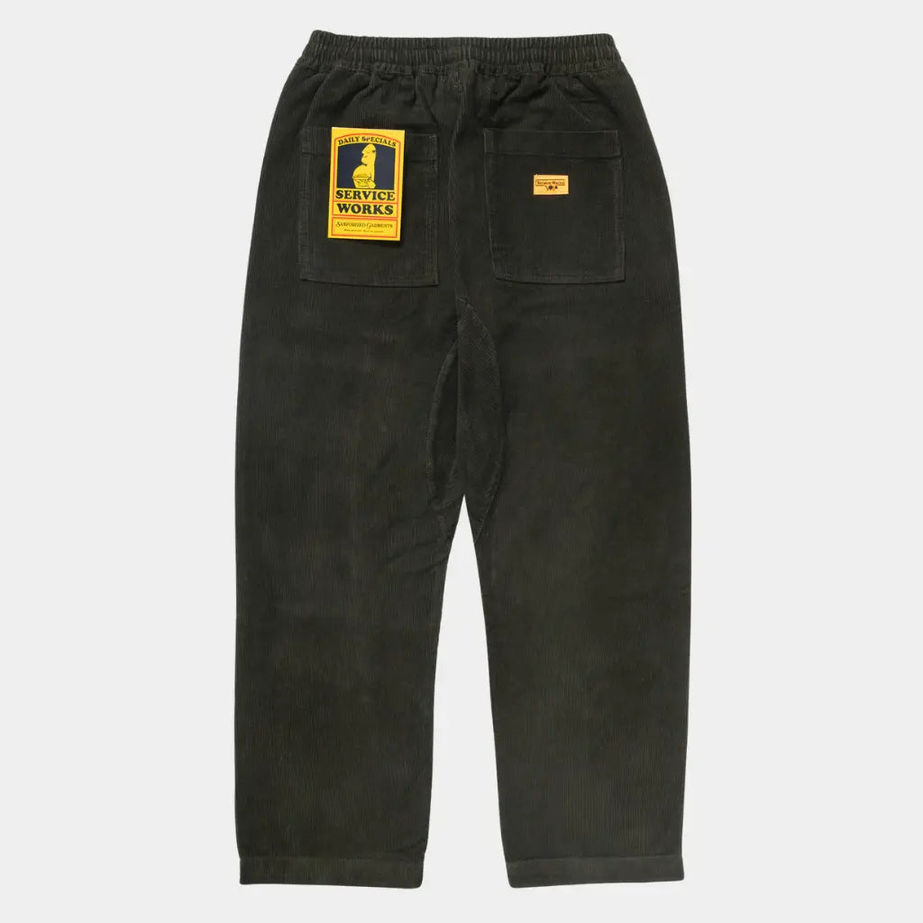 SERVICE WORKS -  CHEF PANT VELOURS - VERT -  Klubb
