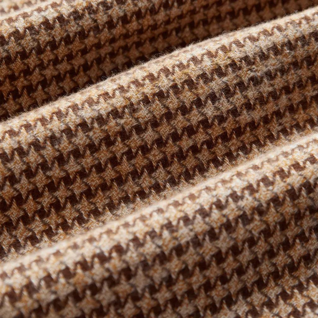 PORTUGUESE FLANNEL -  CHEMISE ABSTRACT PIED POULE BROWN -  Klubb