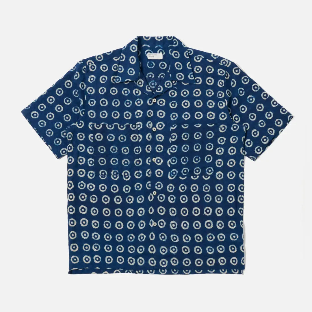 CHEMISE CAMPER BLOCK PRINT INDIGO