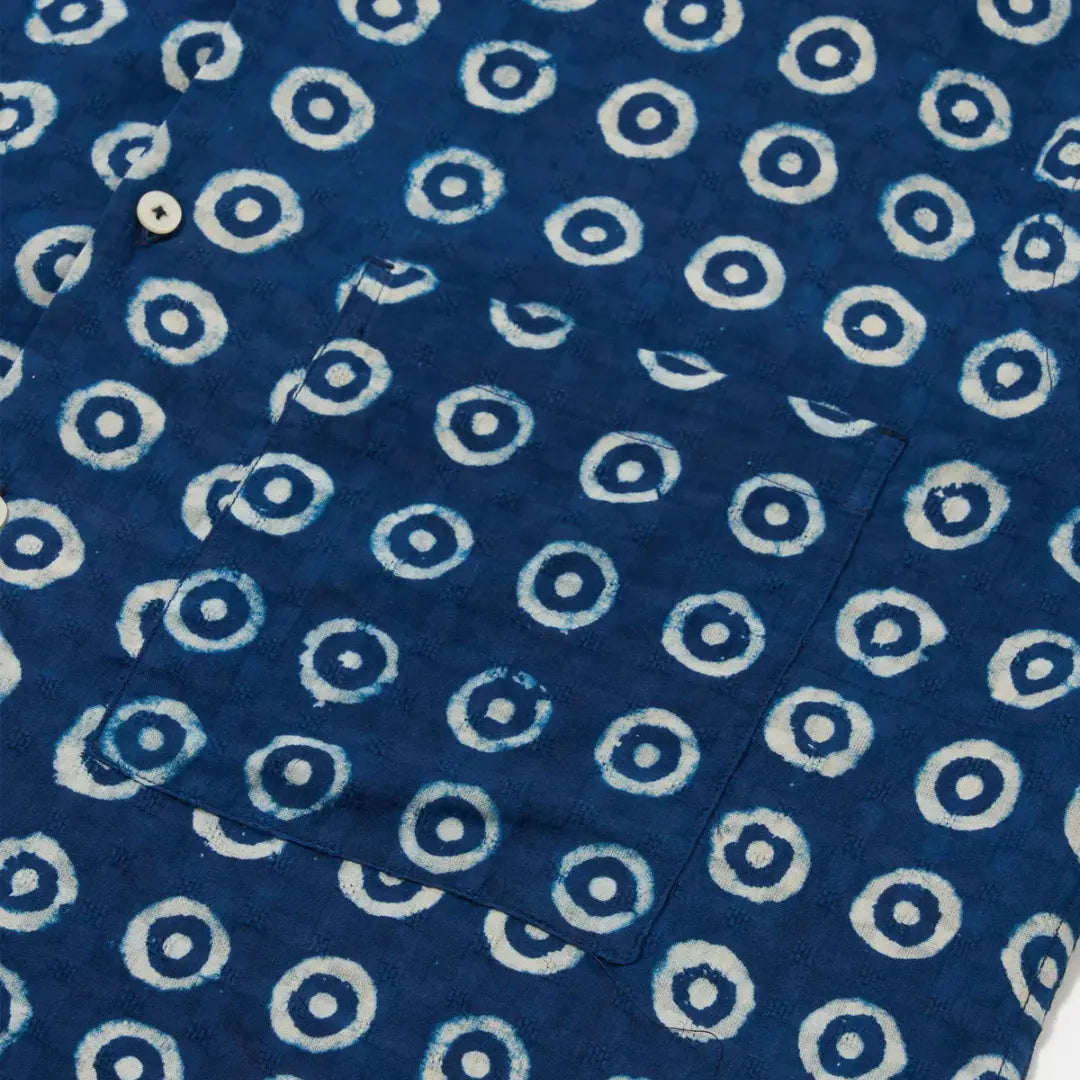CHEMISE CAMPER BLOCK PRINT INDIGO