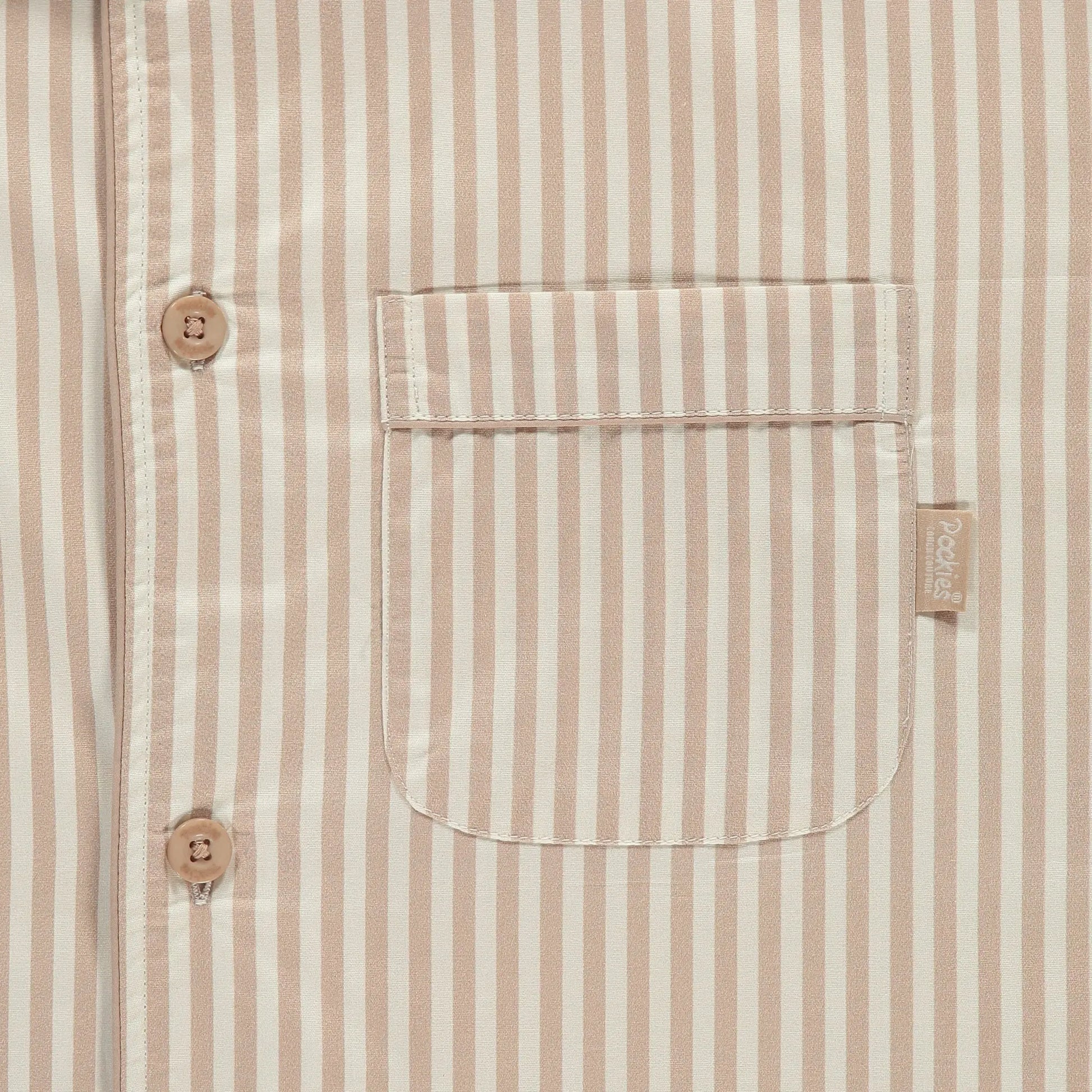 CHEMISE DE PYJAMA RAYÉE BEIGE POCKIES -  Klubb