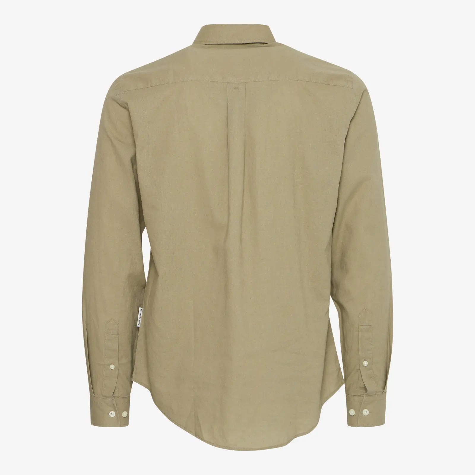 Chemise en lin beige Casual Friday - détail tissu et boutons