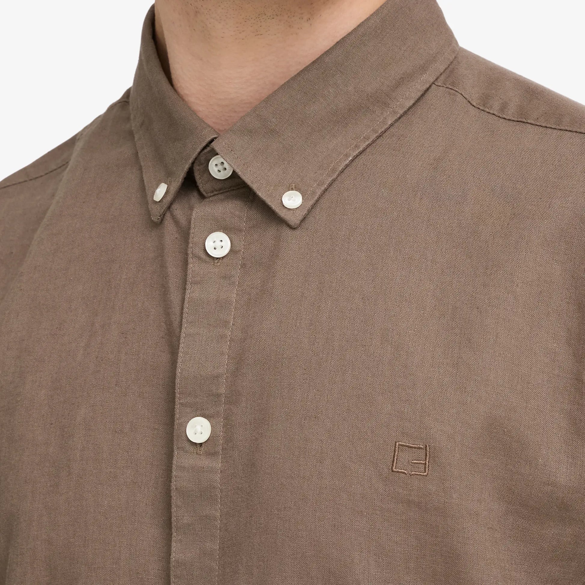 Chemise en Lin - Marron - Casual Friday - détail 6