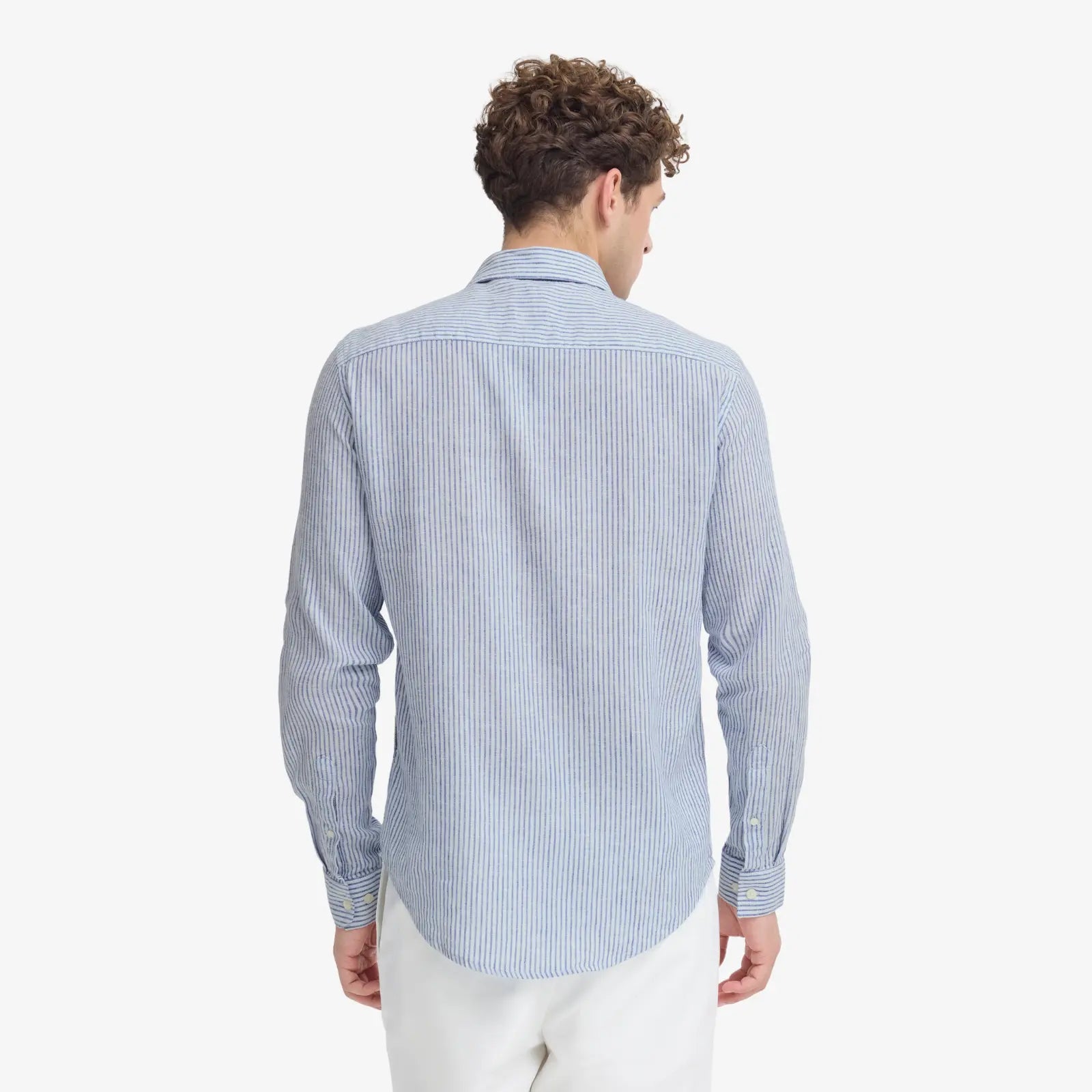 Chemise en Lin Rayée - Bleu