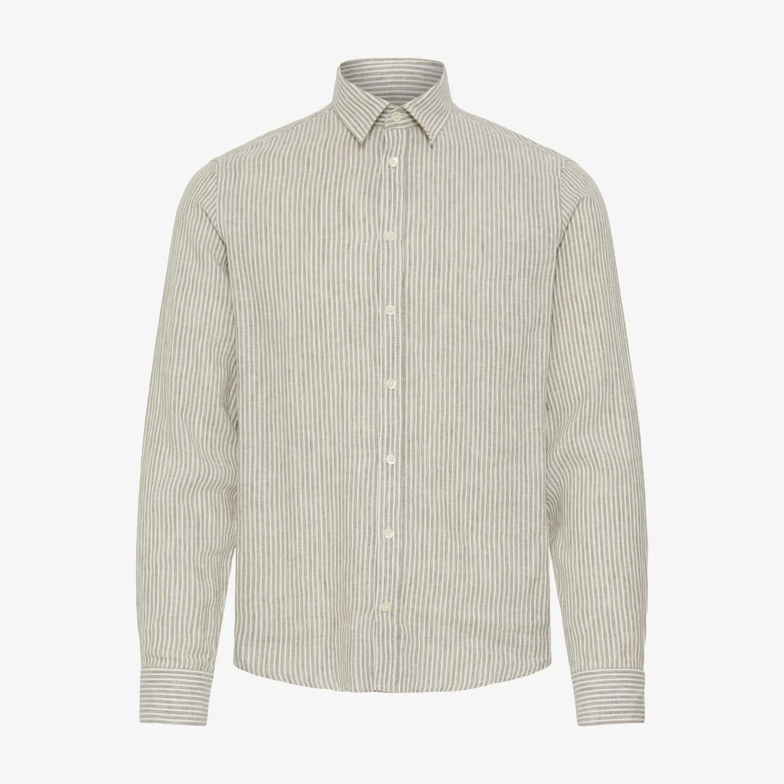 Chemise en Lin Rayée - Vert