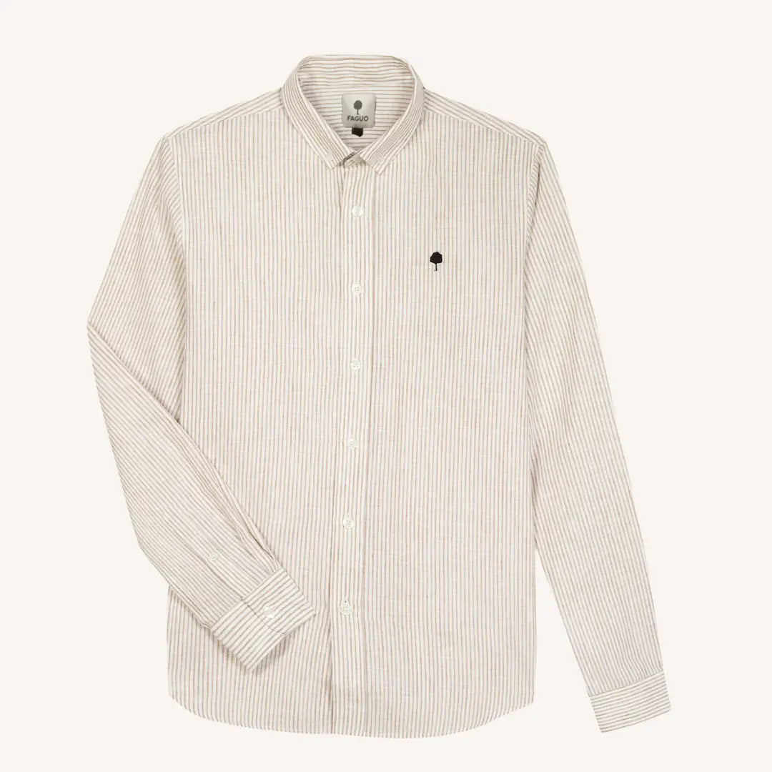 CHEMISE IVOY LIN - CRÈME & BEIGE