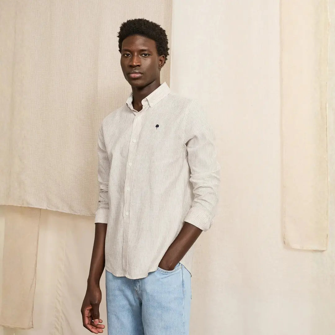 CHEMISE IVOY LIN - CRÈME & BEIGE