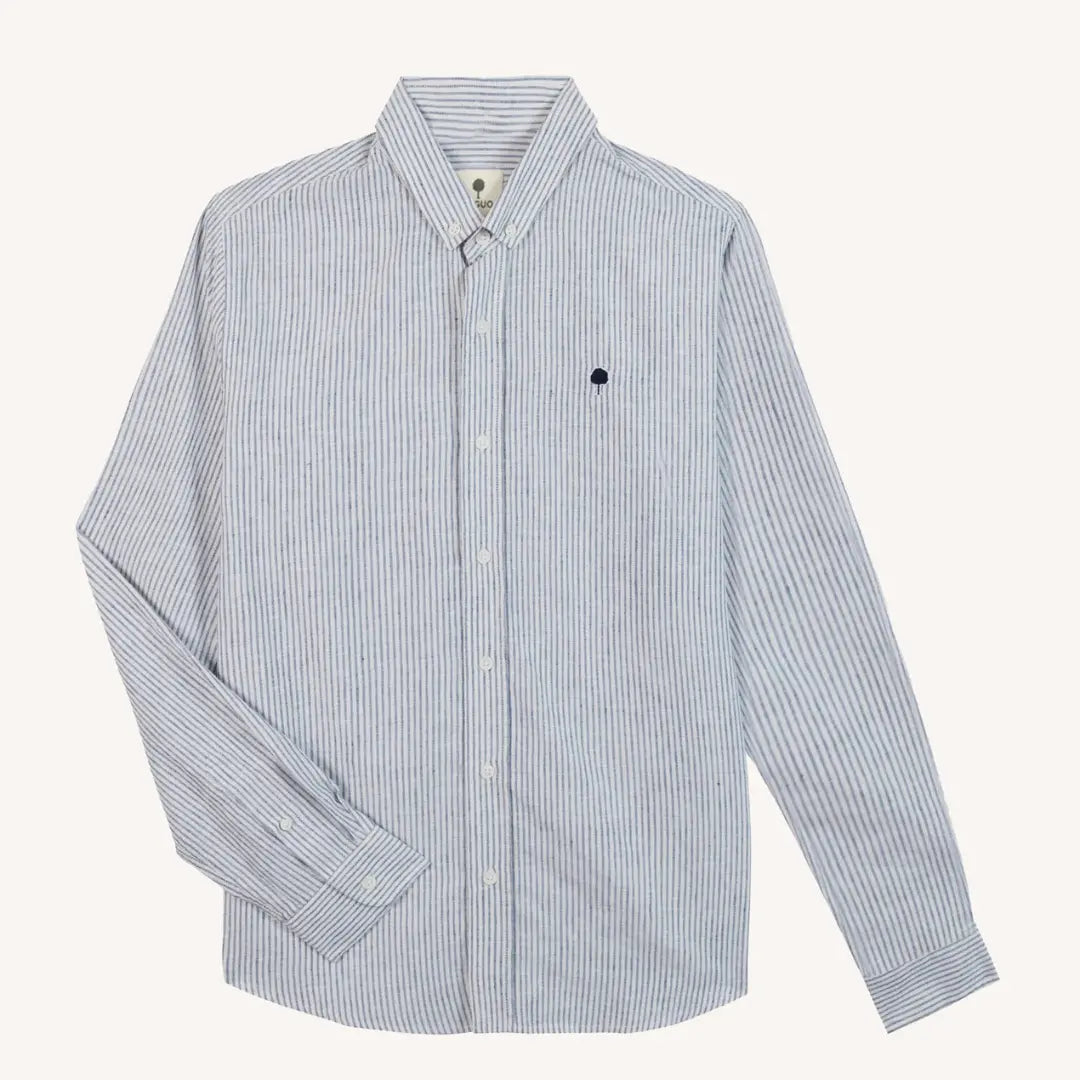 CHEMISE IVOY LIN - ÉCRU & BLEU