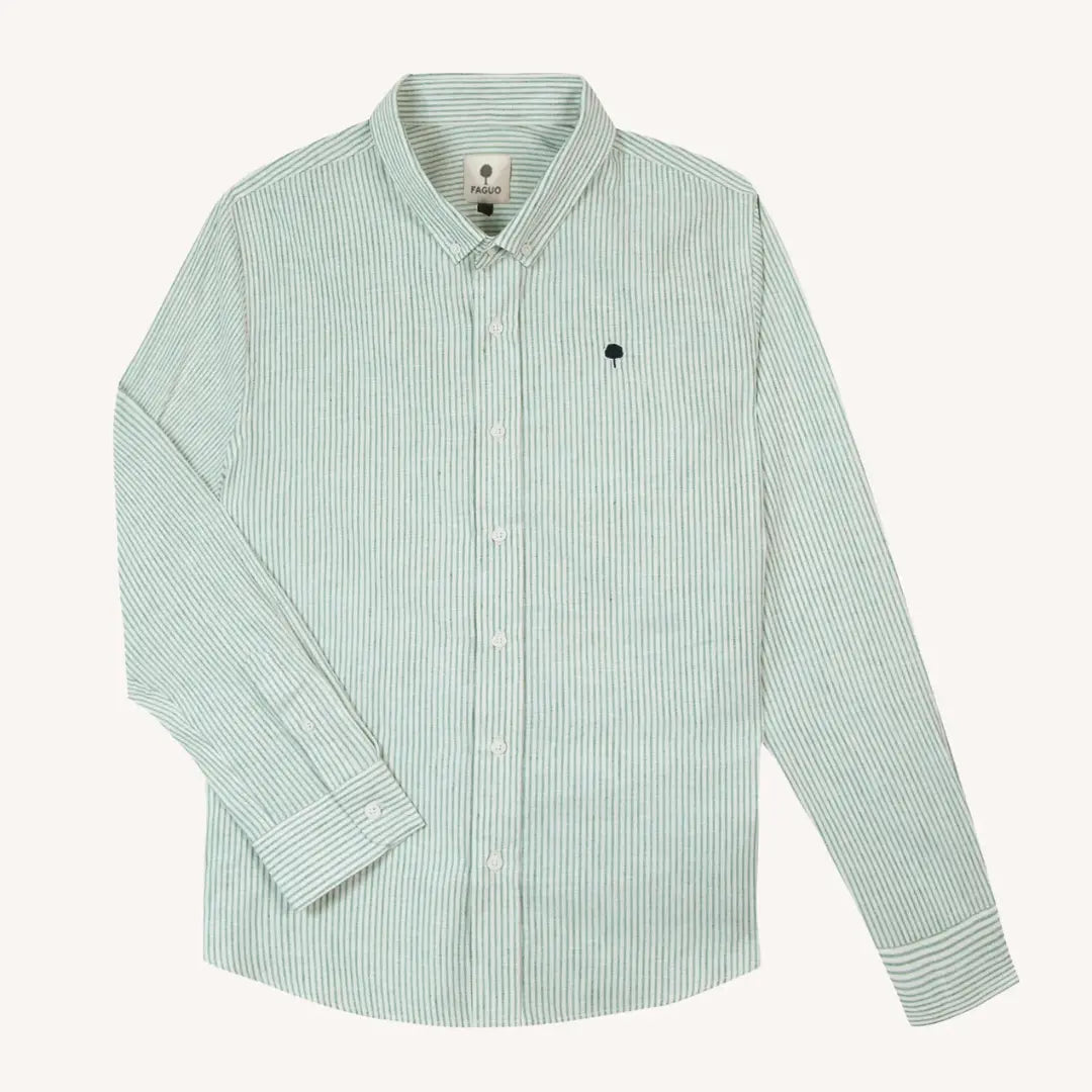 CHEMISE IVOY LIN - VERT & ÉCRU