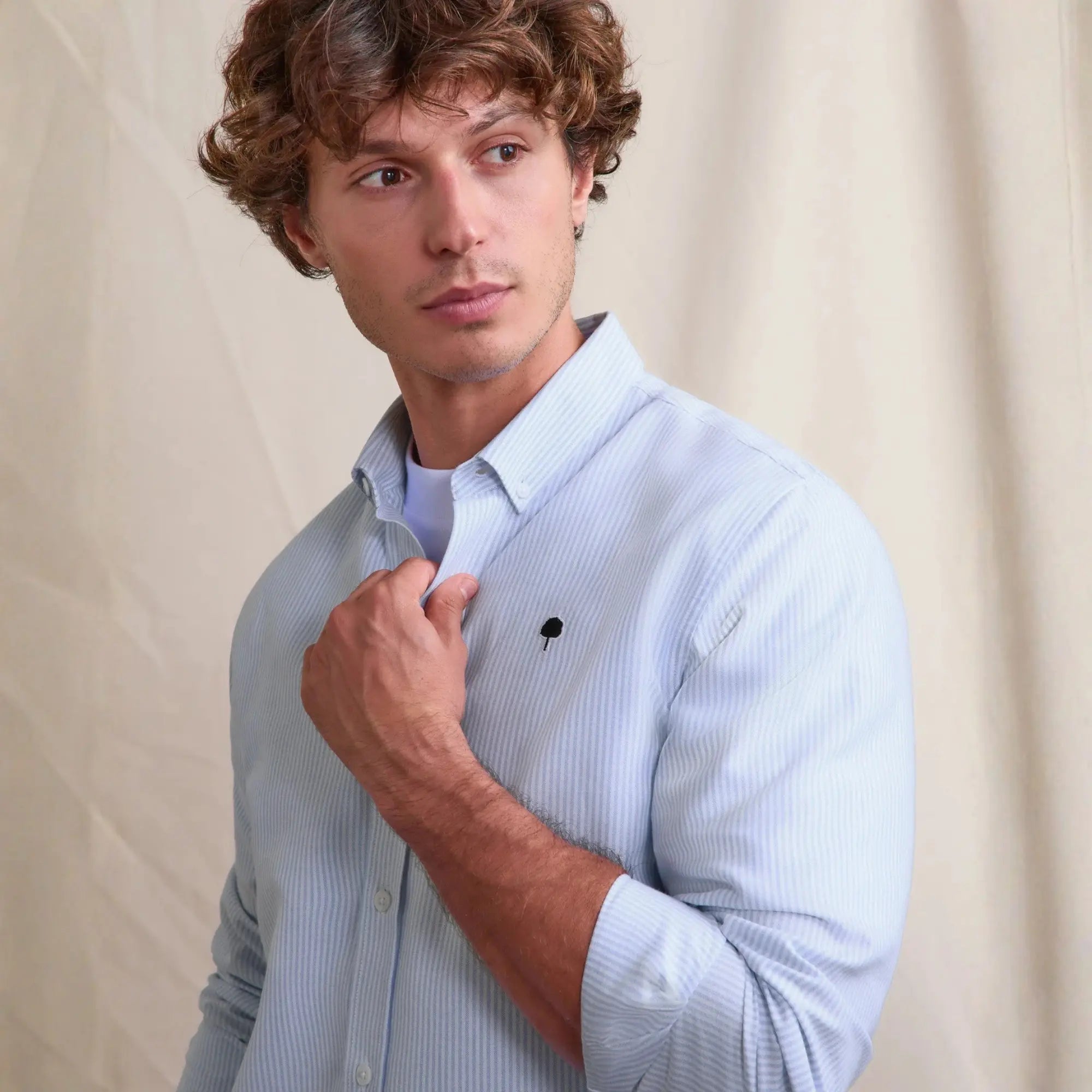 CHEMISE IVOY RAYÉE - BLEU CIEL