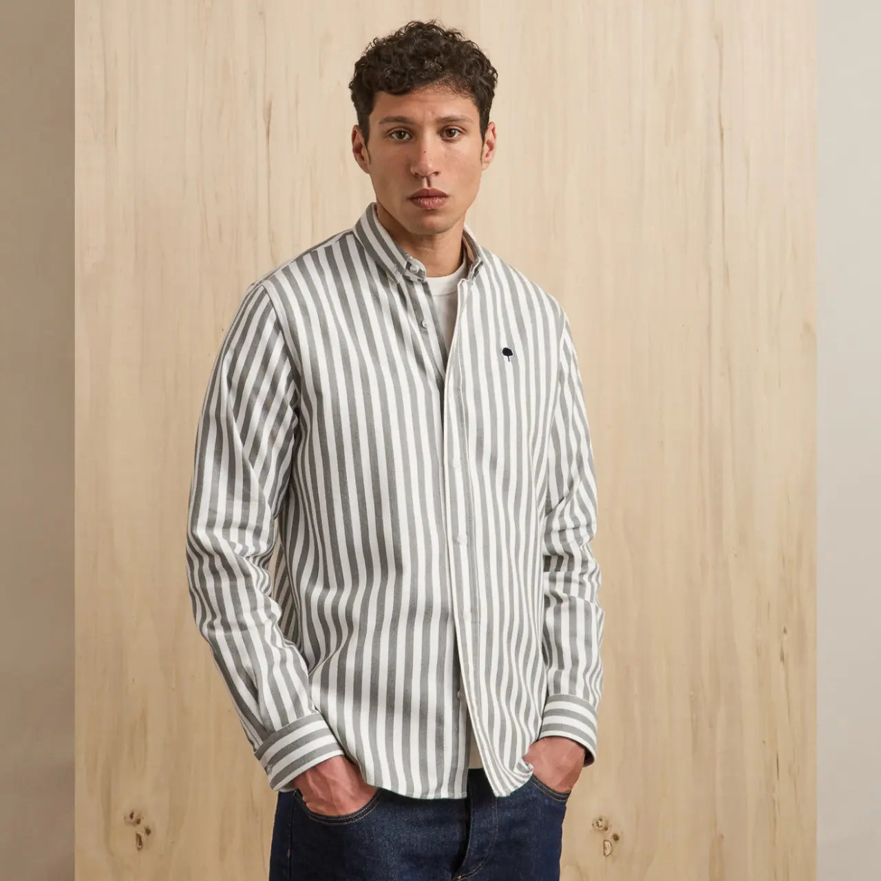 FAGUO -  CHEMISE IVOY VERT FONCÉ & ÉCRU -  Klubb
