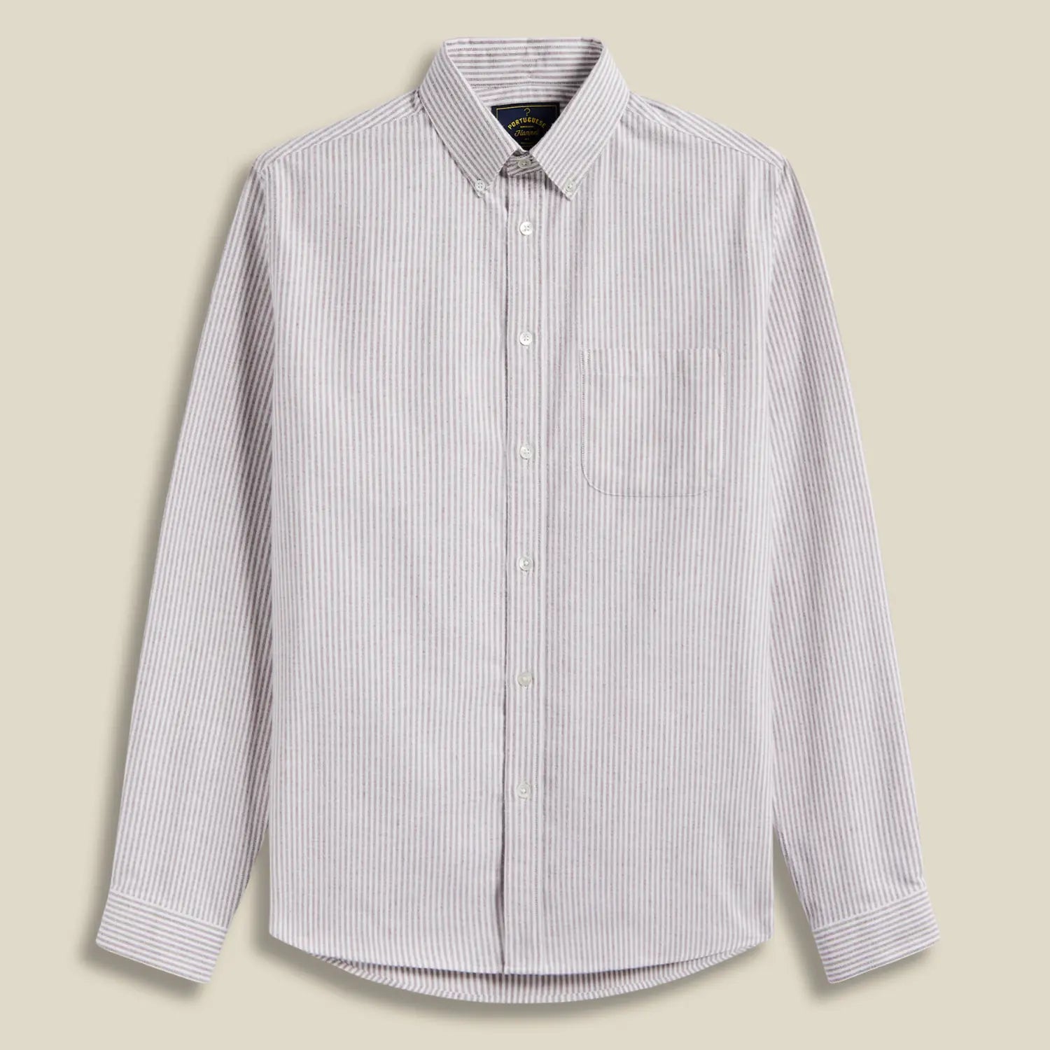 CHEMISE OXFORD BRUSHED STRIPE - BORDEAUX PORTUGUESE FLANNEL -  Klubb