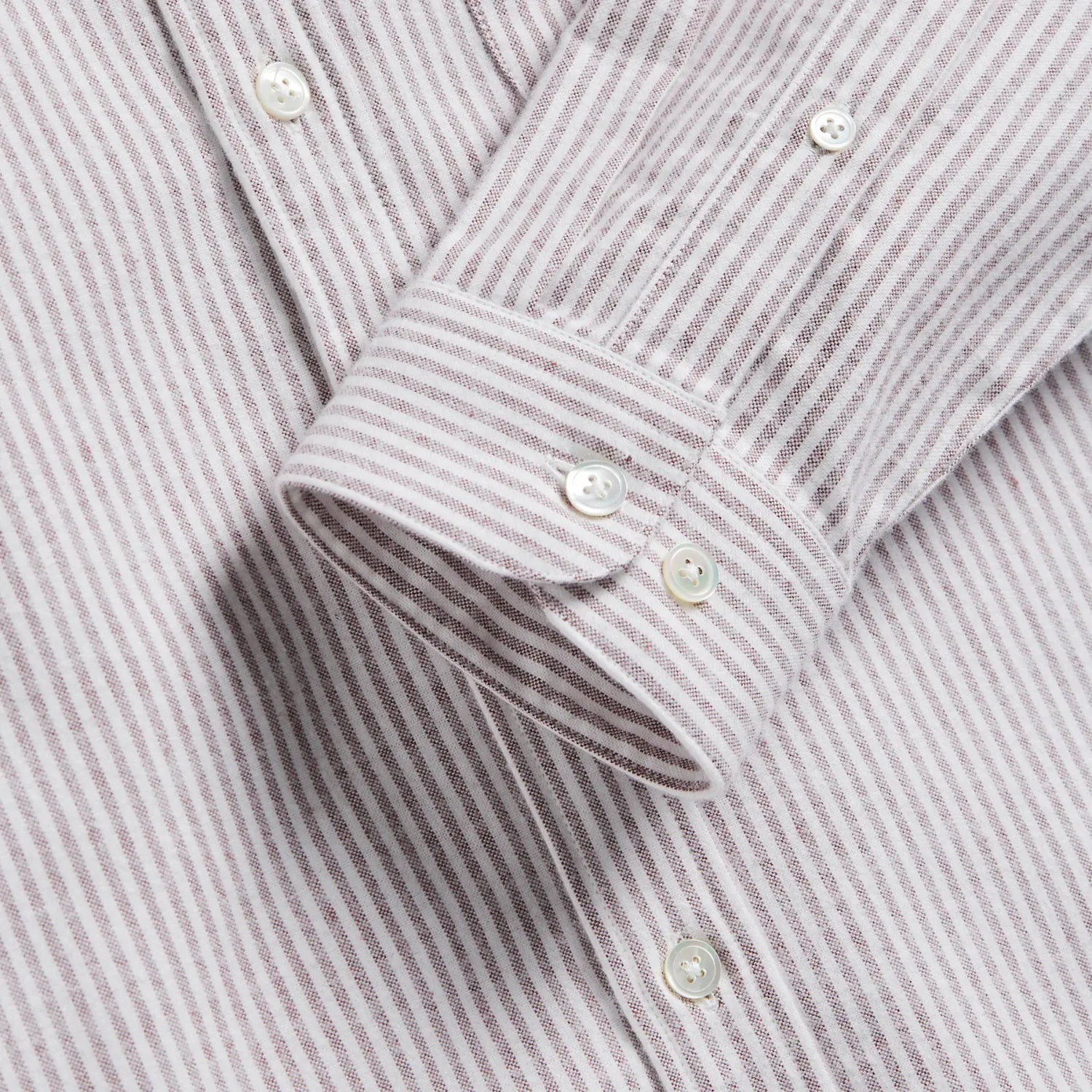 CHEMISE OXFORD BRUSHED STRIPE - BORDEAUX PORTUGUESE FLANNEL -  Klubb