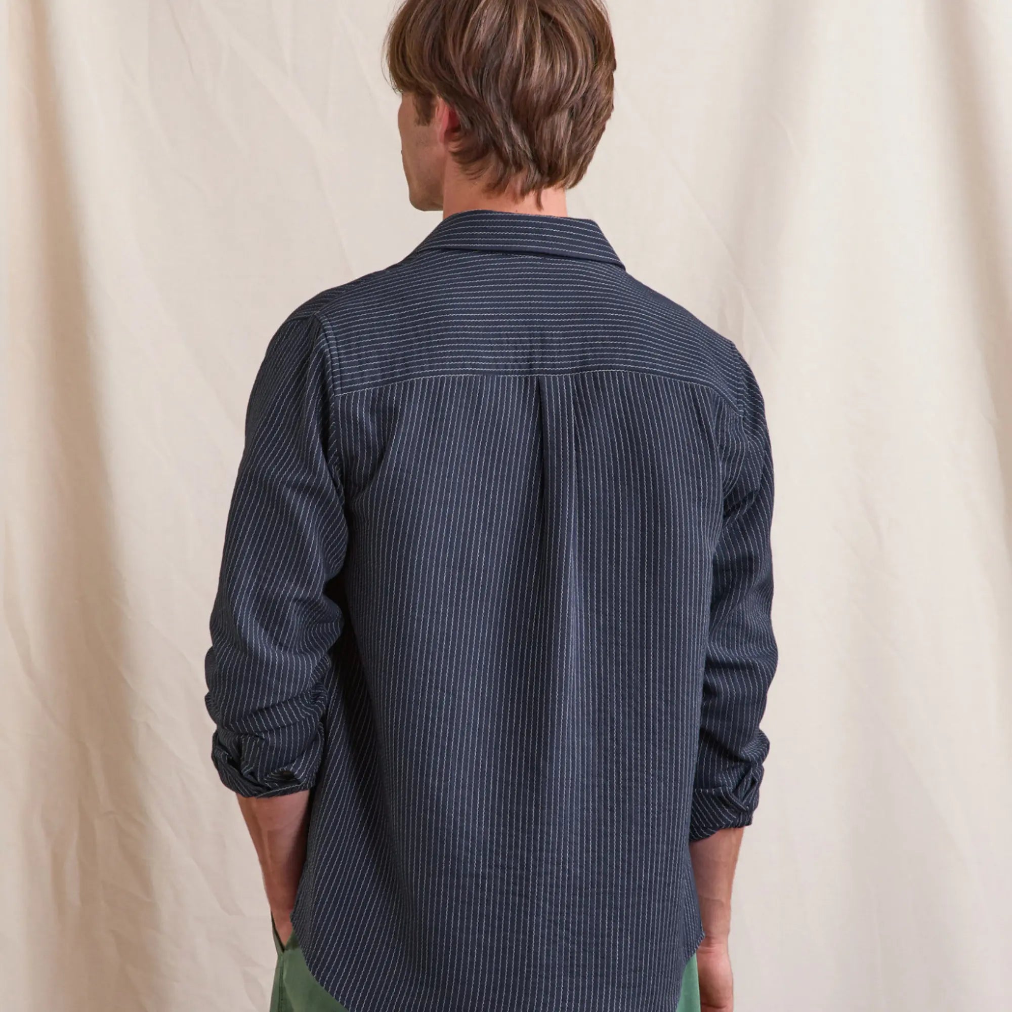 Chemise Signy Marine Grisé - Faguo - détail 3