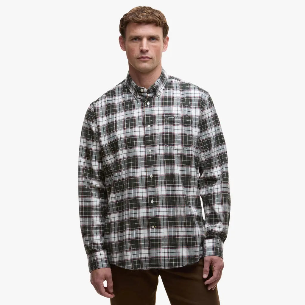BARBOUR -  CHEMISE TELFIED OLIVE -  Klubb