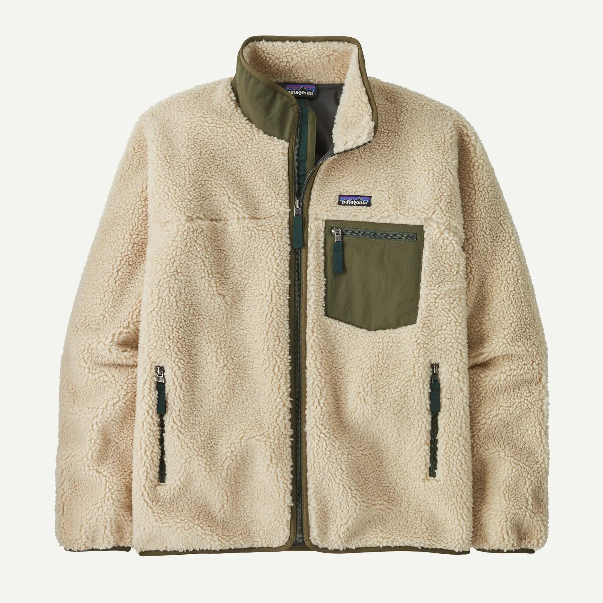 CLASSIC RETRO-X FLEECE JACKET - DARK NATURAL W/ BASSIN GREEN