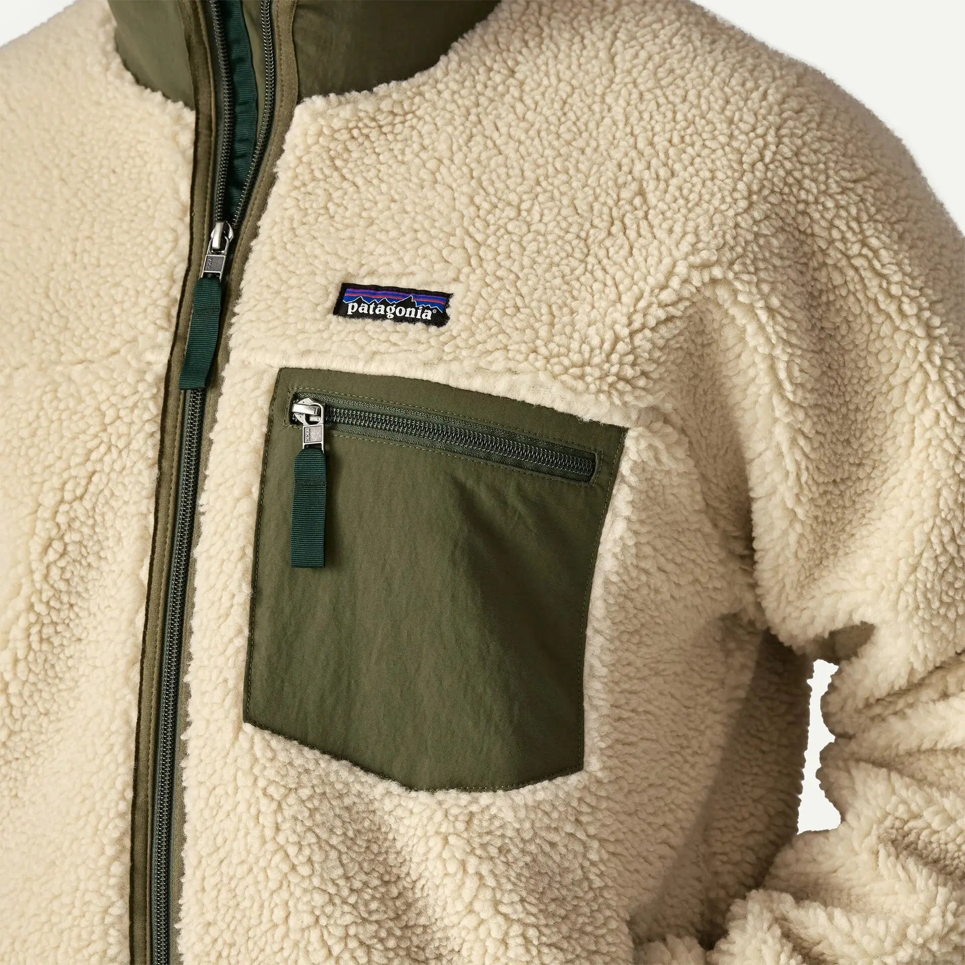 CLASSIC RETRO-X FLEECE JACKET - DARK NATURAL W/ BASSIN GREEN