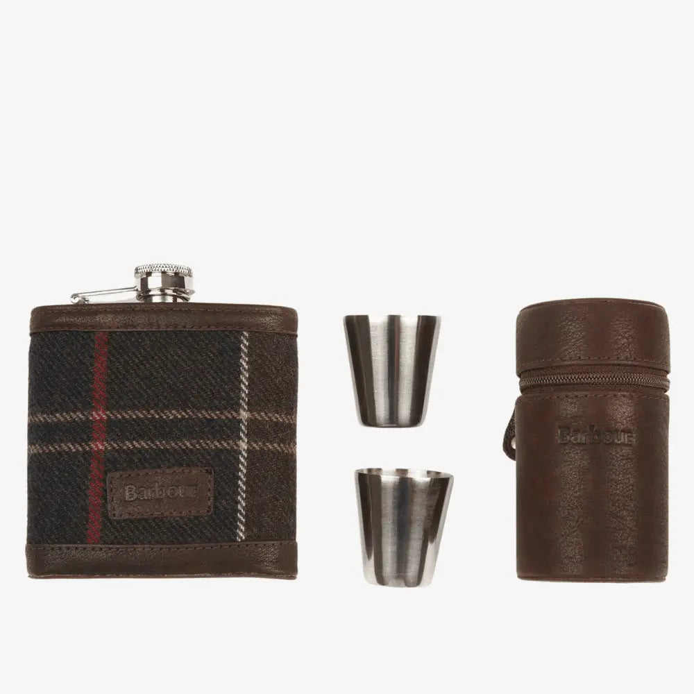 CAJA DE MOTELLAS Y TAZAS TARTAN
