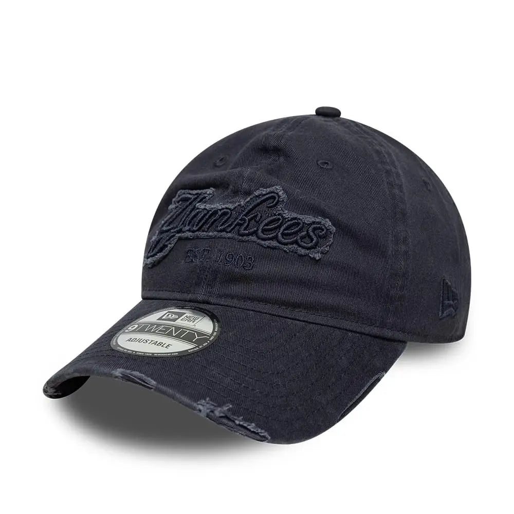 Casquette 9TWENTY New York Yankees MLB Distressed Denim - Bleu Marine - New Era