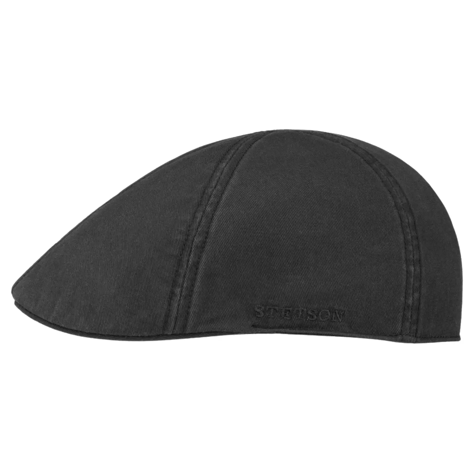 Casquette plate Stetson Texas noire en coton, broderie logo Stetson