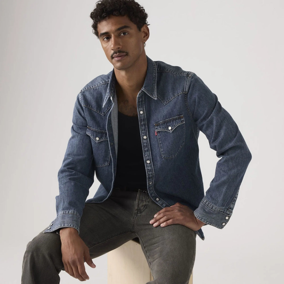 Chemise Western Barstow Levi's Solucell Western portée ouverte, assis de trois quarts, poignets à pression