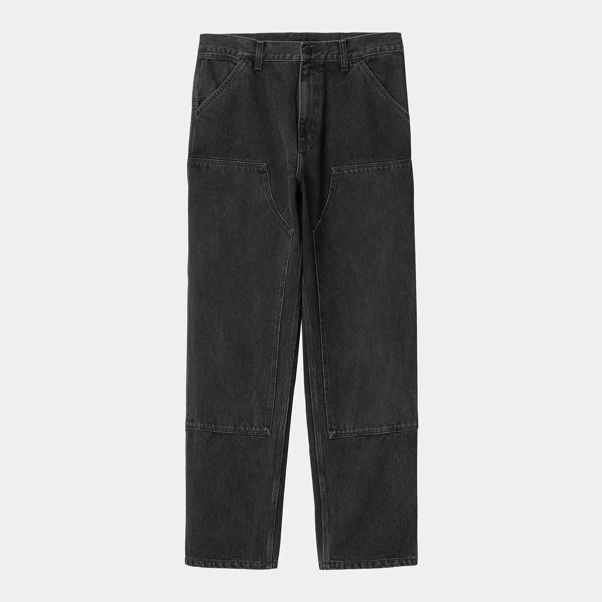 DOUBLE KNEE PANT - BLACK STONE WASHED CARHARTT WIP -  Klubb