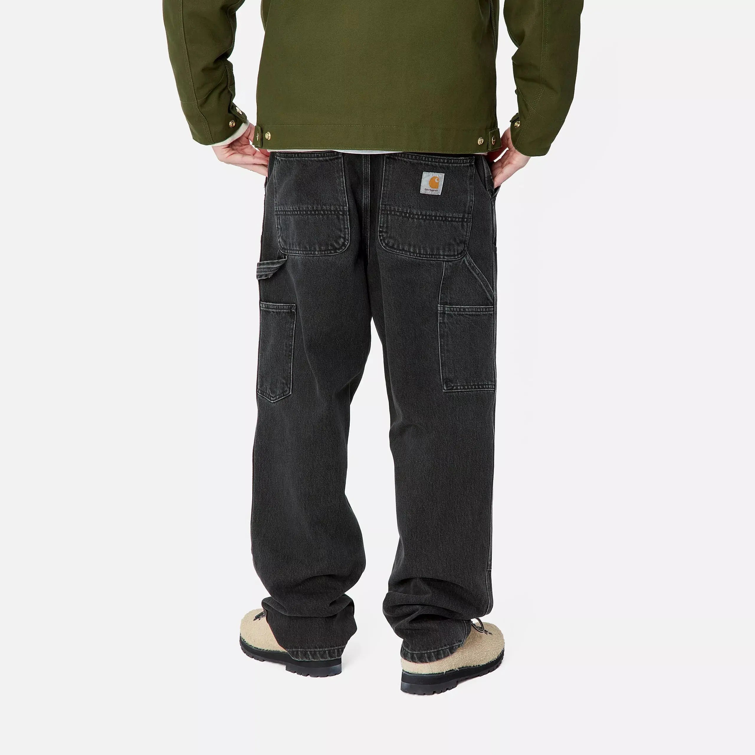 DOUBLE KNEE PANT - BLACK STONE WASHED CARHARTT WIP -  Klubb
