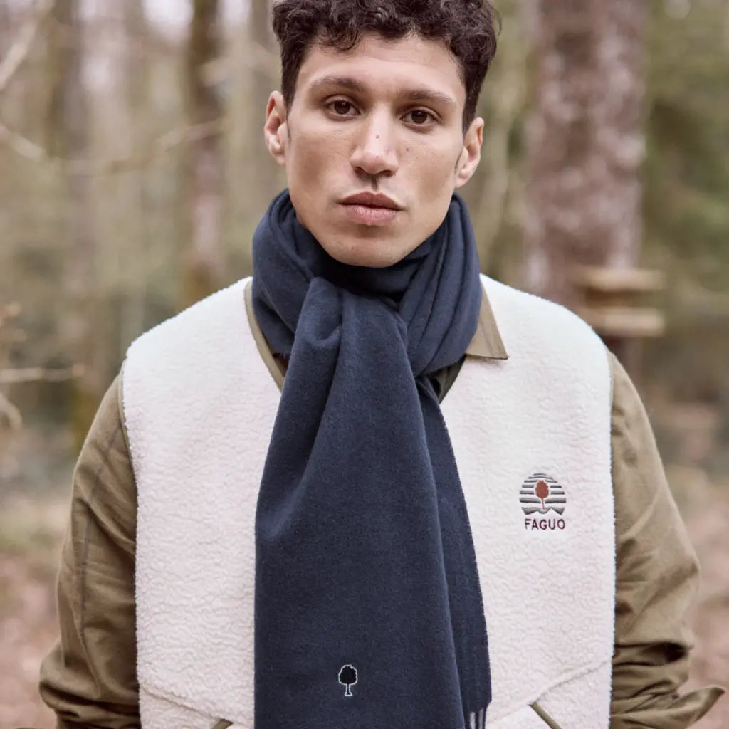FAGUO -  ÉCHARPE LAINE NAVY -  Klubb