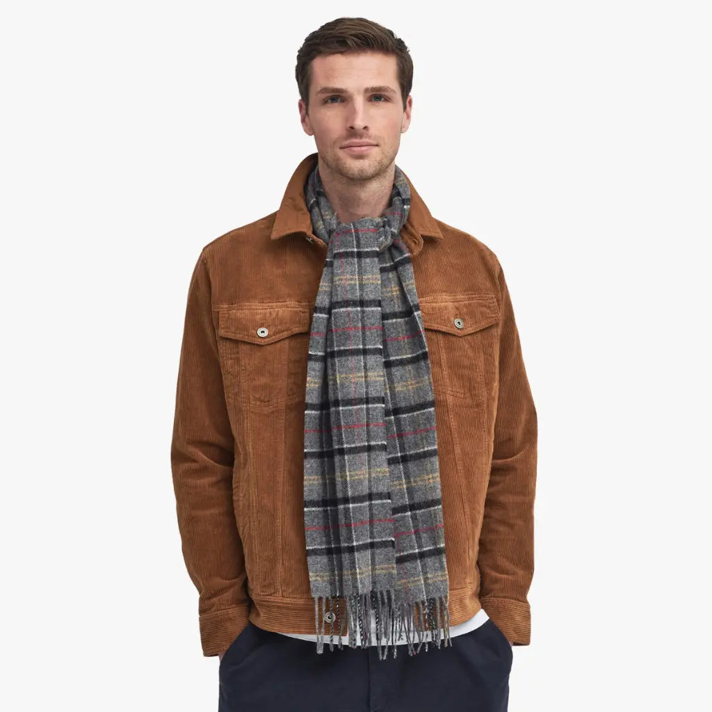 BARBOUR -  ÉCHARPE TARTAN GRIS MODERN -  Klubb