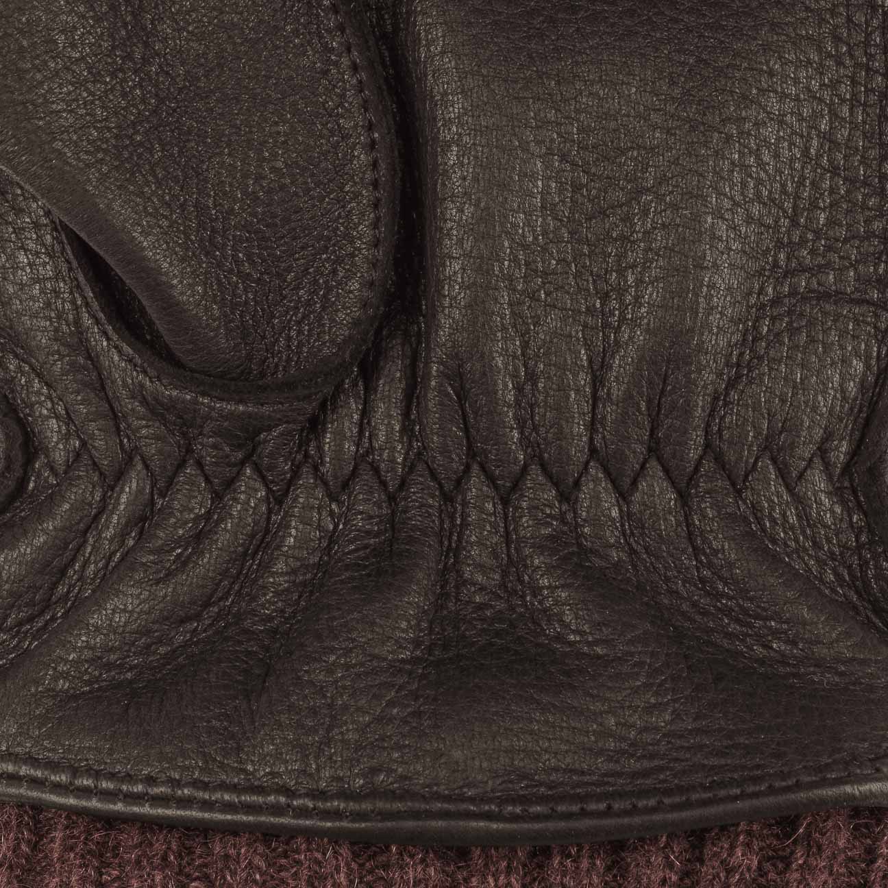 GANTS CUIR & CACHEMIRE - MARRON STETSON -  Klubb
