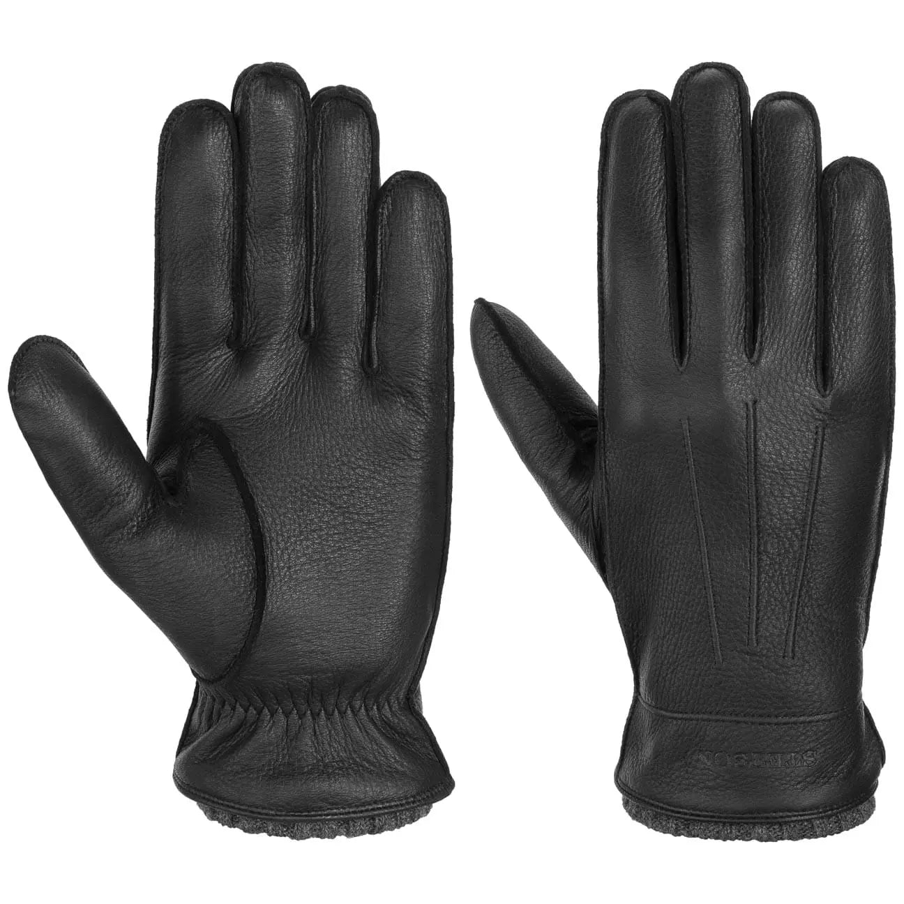 GANTS CUIR & CACHEMIRE - NOIR STETSON -  Klubb