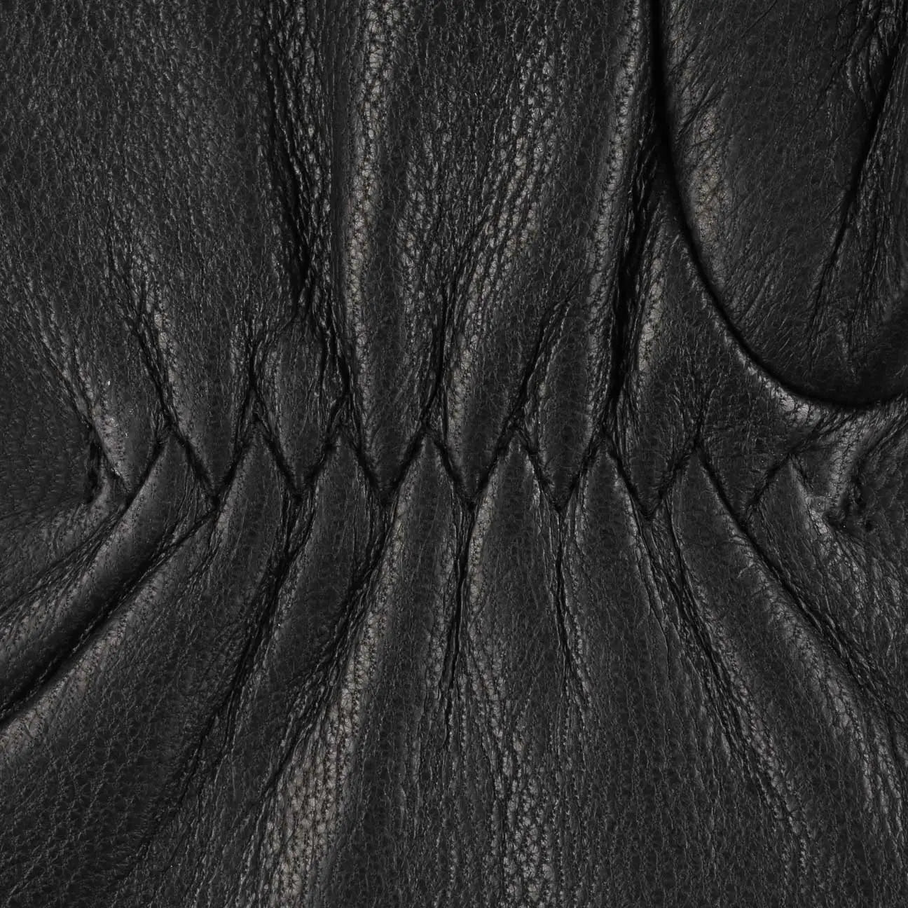 GANTS CUIR & LAINE - GRIS / NOIR