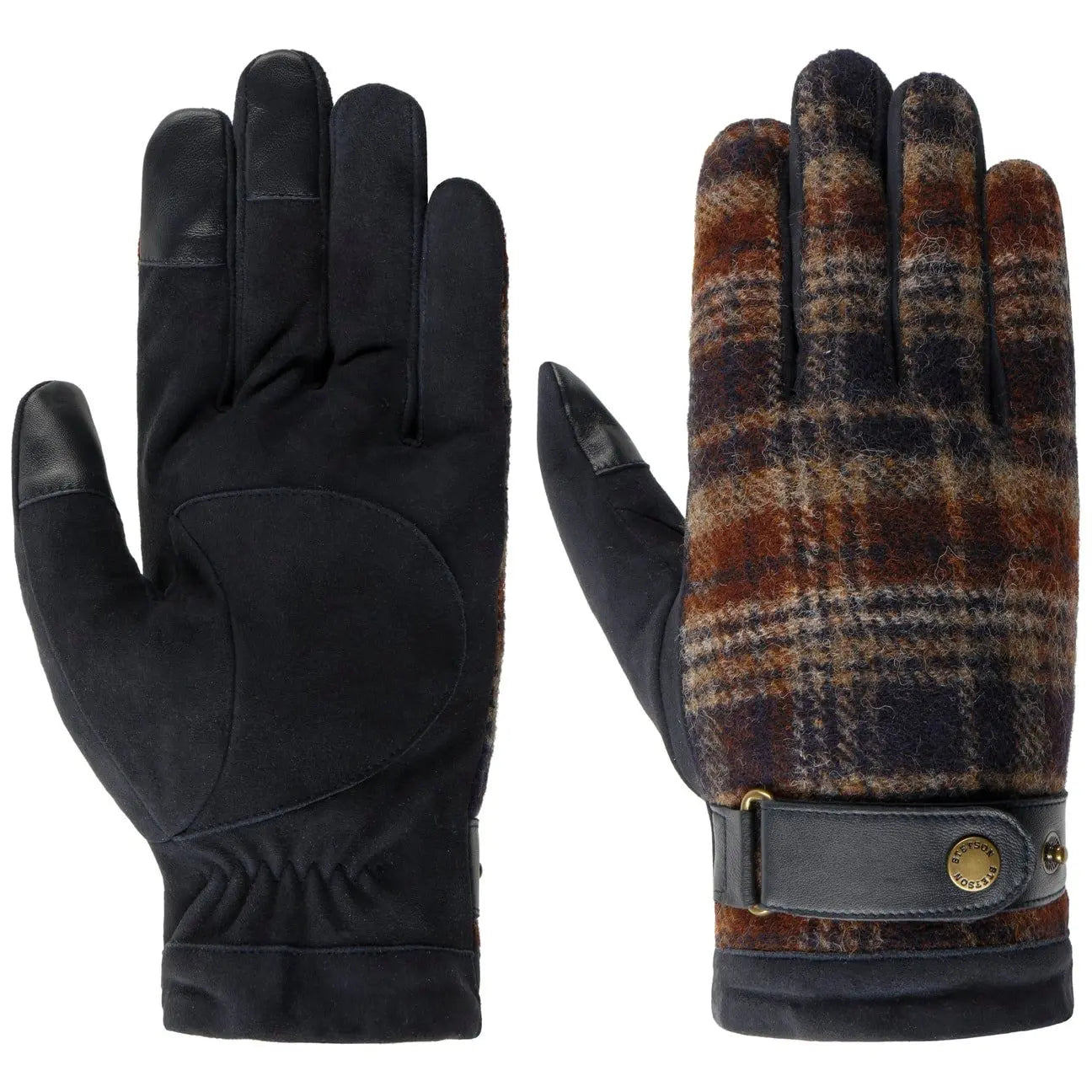 STETSON -  GANTS EN CUIR OAKDALE - BLEU FONCÉ -  Klubb
